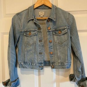 J. Crew Light Blue Jean Jacket with Brown Buttons SZ XS